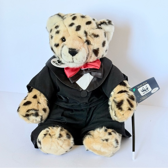 NWT Build-a-Bear Cheetah WWF Series Exclusive RETIRED Dapper Tuxedo Clothes Cane